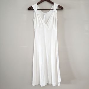 OQOQO by Lululemon White Bamboo Dress V Neck Cross Front XS Extra Small